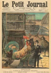 &39;Chantecler&39;, o autor Edmond Rostand e seus principais atores, ilustração de &39;Le Petit Journal&39;, suplemento ilustre, 30 de janeiro de 1910